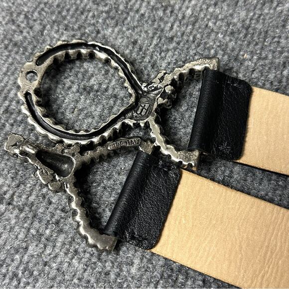 Vintage Emporio Armani Italy women’s leather belt L stretch silver knot hook main image 9